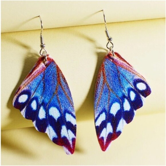 Boho Vibrant Butterfly Drop Earrings - Picture 3 of 5
